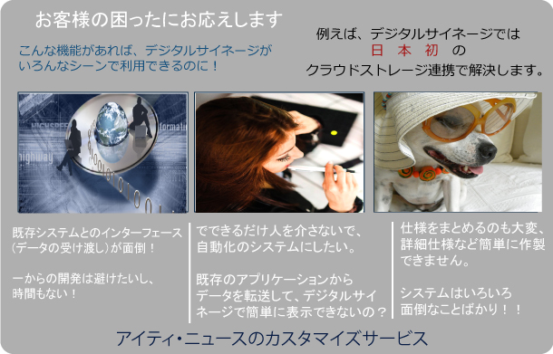 日本初のオンラインクラウドストレージ連携デジタルサイネージ