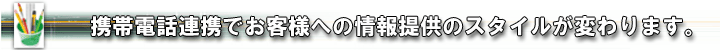 �g�ѓd�b�Ƃ̘A�g�ł��q�l�ւ̏��񋟂̃X�^�C�����ς��܂��B
